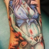 Tatuaje la mujer cowgirl zombi