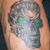 Zombie skull tattoo