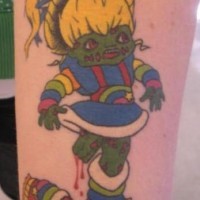 Zombie girl without leg tattoo
