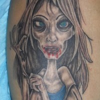 Funny zombie nurse tattoo