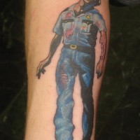 Zombie policeman tattoo