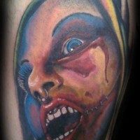Zombie woman face tattoo