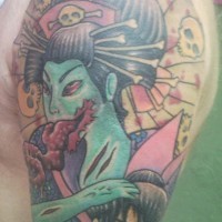 Tatuaje los zombies en estilo asiático