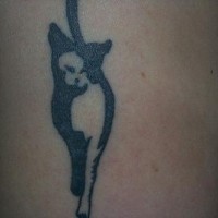Minimalistische schwarze Katze Tattoo