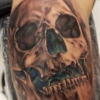 Super realistic skull tattoo