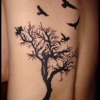 Tree and bird tattoo designs for men