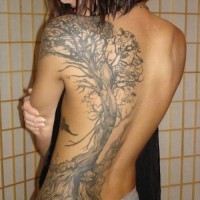 Tree tattoo on back for women