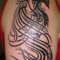 Tribal phoenix tattoo for men