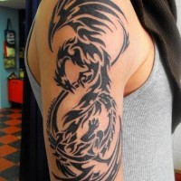 Tribal phoenix tattoo on arm