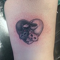 Two small cute cats ankle tattoo