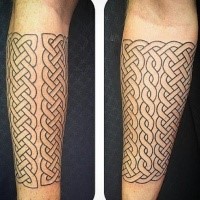 Typical Celtic style knots tattoo on forearm