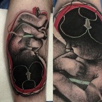 Unique designed baby shaped tattoo