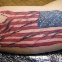 Us flag tattoo on arm
