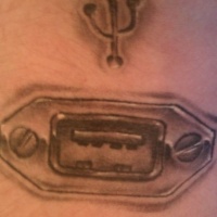 Usb port and symbol geek tattoo