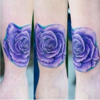 Violet colored arm tattoo of beautiful rose
