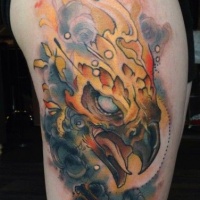 Watercolor phoenix tattoo by mike moses
