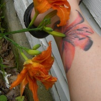 Une orchidée sauvage le
tatouage sur la cheville