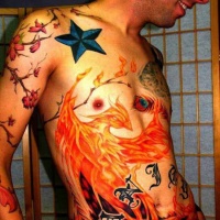 Wonderful phoenix tattoo for men