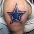 3D amazing looking shoulder tattoo of big star