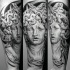 Tatuaje  de estatua  antigua de Medusa  Gorgona