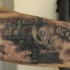 3D como trem lindo tatuagem com letras