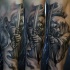Tatuaje en el antebrazo, la Muerte  con arco