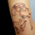 3D style colored arm tattoo of mystical creature