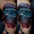 3D style colored biceps tattoo of incredible diamond