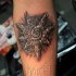 3D style detailed forearm tattoo of ancient sculpture