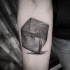 Tatuaje de antebrazo que mira magnífico del estilo 3D del cubo hipnótico grande