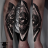 3D style very detailed arm tattoo of rhombus with old mechanical clock