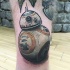 Tatuaje  de droide BB-8 precioso volumétrico  en la pierna