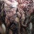 Tatuaje en la espalda completa, tema antiguo espectacular detallado
