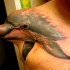 3D molto realistico drammatico delfino tatuaggio su spalla