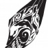 Abstract black-and-white swan ornament tattoo design