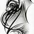 Amazing black-and-grey tribal dragon tattoo design