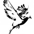 Amazing black-and-white dove silhouette tattoo design