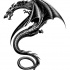 Amazing black-ink dragon with long tail tattoo design