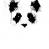 Amazing black-ink panda in smudges tattoo design