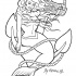 Amazing cartoon uncolored mermaid sittingg on anchor tattoo design