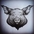 Amazing dotwork-style sleeping pig muzzle tattoo design