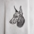 Amazing dotwork doberman portrait tattoo design