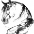 Amazing grey-ink horse tattoo design
