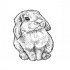 Amazing little dotwork sitting rabbit tattoo design