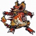 Incrível design de tatuagem de pokemon de zumbi de fogo laranja