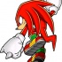 Amazing red-haired sonic the hedgehog in white glowes tattoo design