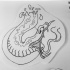 Amazing uncolored screaming reptile tattoo design