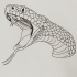 Amazing uncolored snake head tattoo design