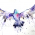 Amazing watercolor flying dove tattoo design