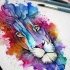 Amazing watercolor lion muzzle tattoo design
